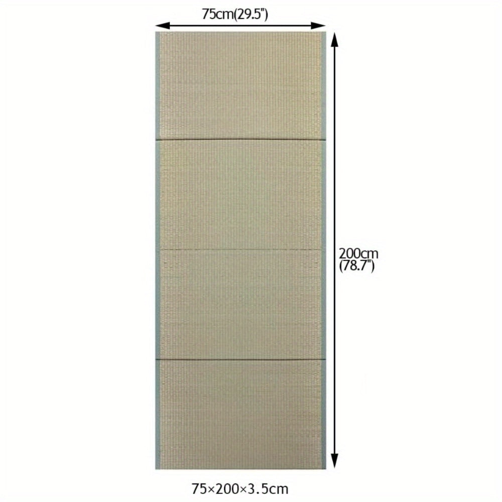 Turnmat – Gymnastiekmat – Vloermat – Trainingsmat – Tatami Mat – Opvouwbaar – Natuurlijk Riet – 200x75x3,5 cm – Comfortabel & Ademend