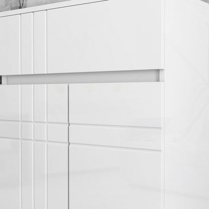 Badkamerkast – Badkamermeubel – Wastafelonderkast – Kolomkast – Opbergkast – MDF En Hout – Verstelbare Legplank – Anti-Kantelbeveiliging