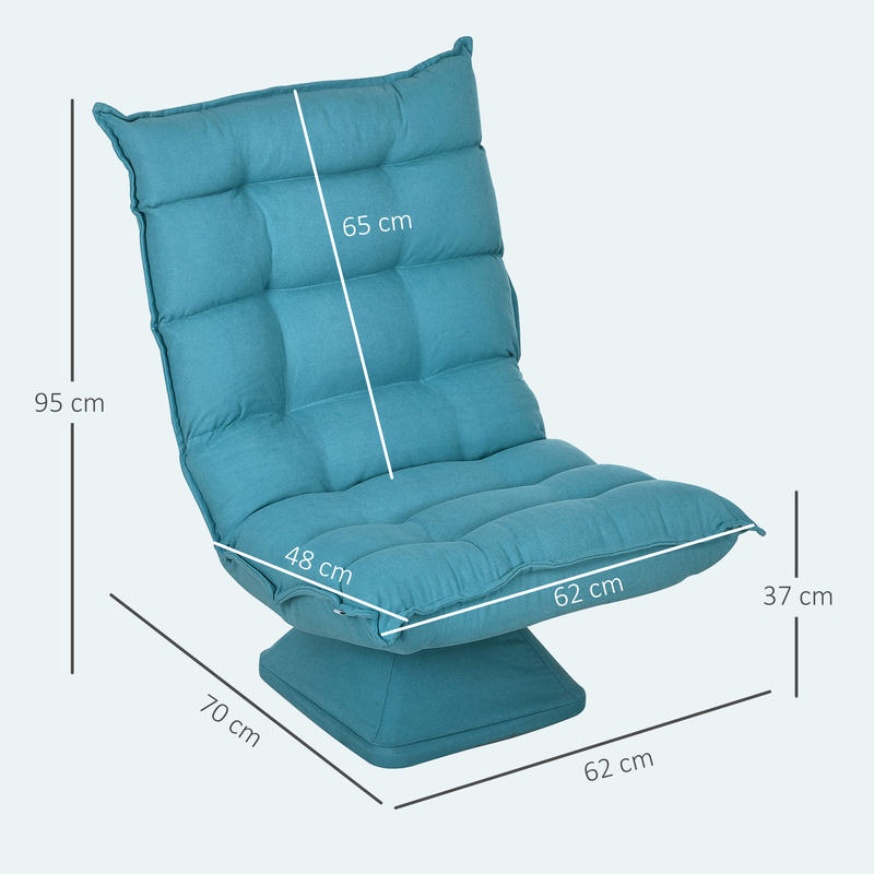 Ligstoel – Loungestoel – Relaxstoel – Tuinstoel – Draaistoel – Verstelbare Rugleuning – 360° Draaibaar – Zacht Gevoerd – Met Metaal Frame