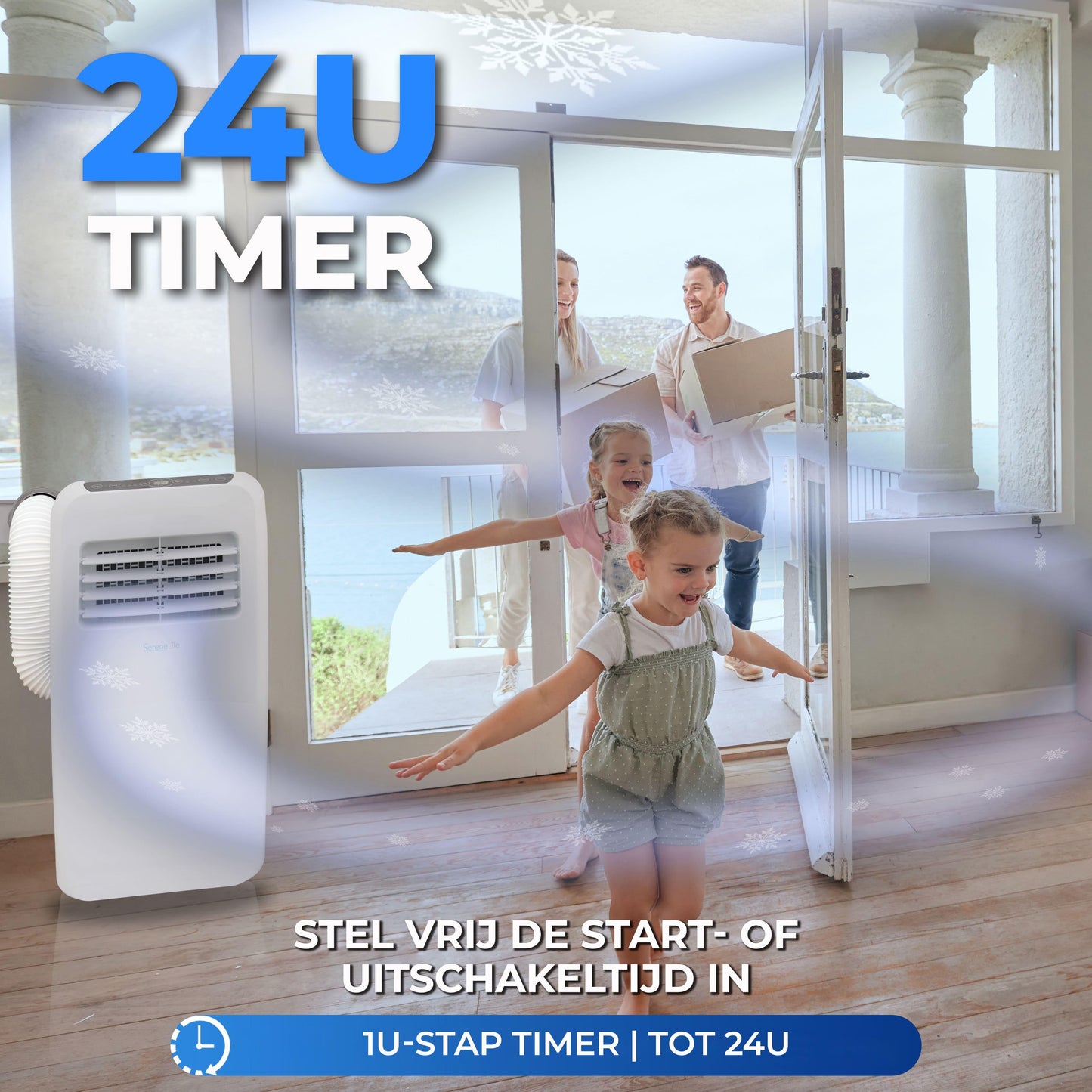 Mobiele airco – Draagbare airconditioner – Verkoeler – Ontvochtiger – Ventilator – 12.000 BTU – Stil en Compact ontwerp