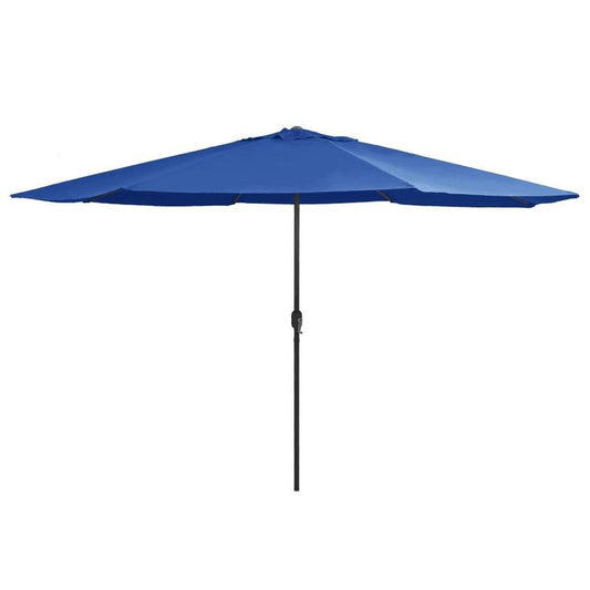 Parasol – Tuinparasol – Stokparasol – Balkonparasol – Terrasparasol – Weerbestendig – Met Metalen Mast – Ø390 cm – Blauwe Kleur