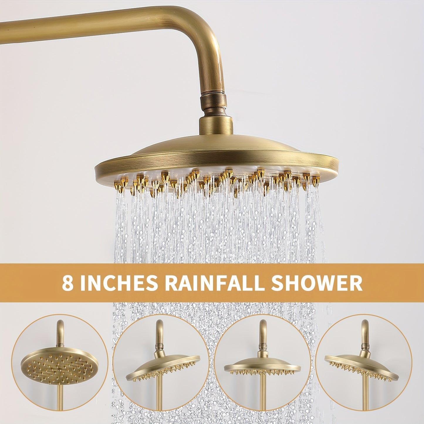 Douche- en Badset – Douchekraan – Badkraan – Doucheset – Badset – Koper Uitvoering – Muurbevestiging – Zonder Temperatuurregeling