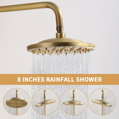Douche- en Badset – Douchekraan – Badkraan – Doucheset – Badset – Koper Uitvoering – Muurbevestiging – Zonder Temperatuurregeling
