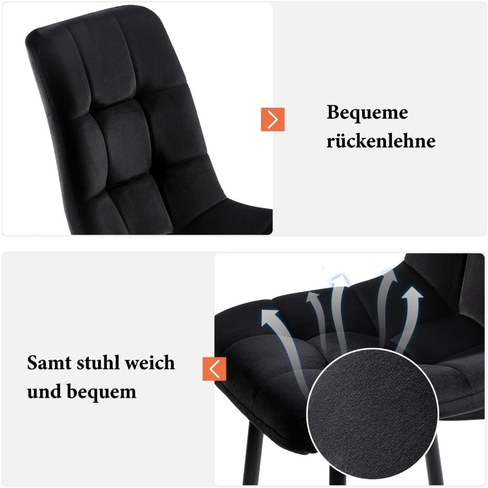 Eetkamerstoel – Stoel – Kuipstoel – Meubel – Zithoekstoel – Velvet Bekleding – Metalen Poot – Zithoogte 44 cm – Puntig Design