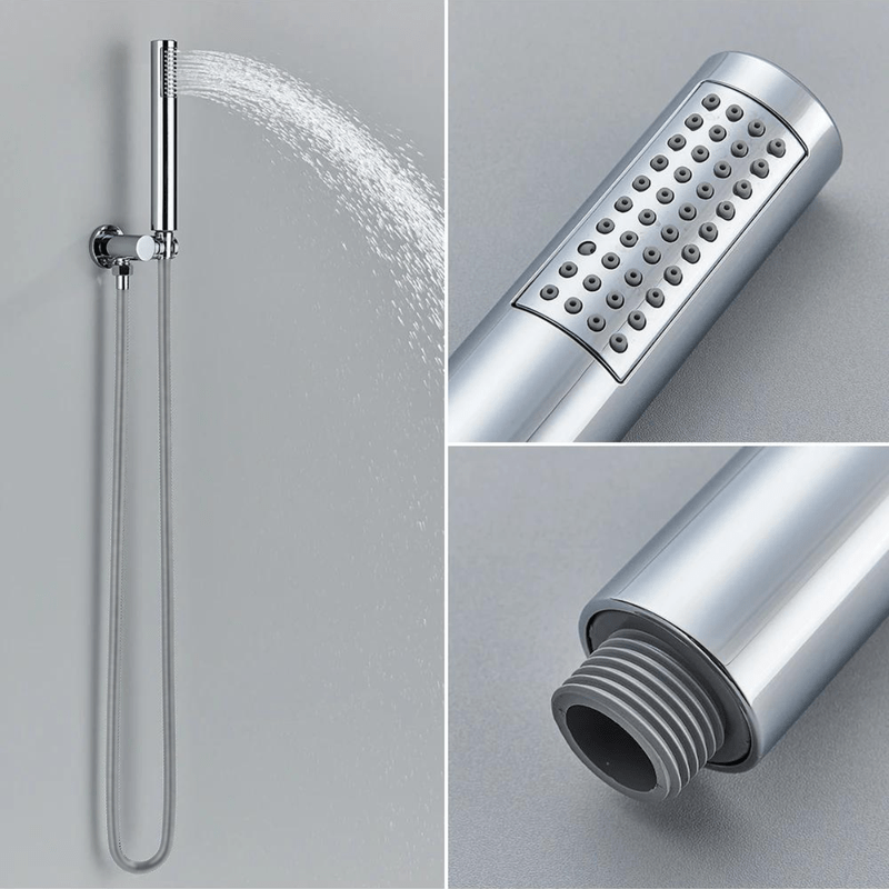 Douchekraan – Douchemengkraan – Douchethermostaat – Doucheset – Wandkraan – Regendouche 24 cm – Messing & RVS – Ultra dun design