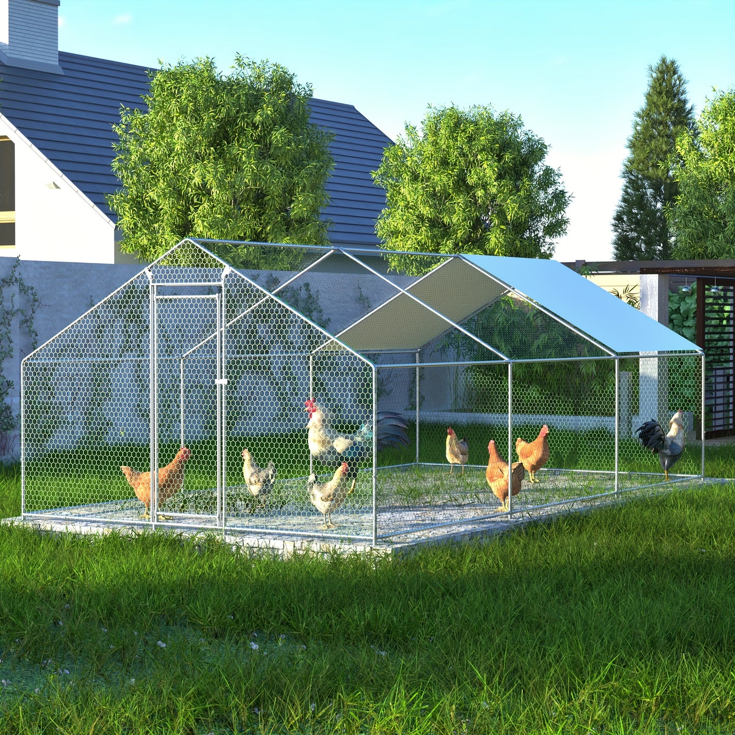 Tuinhuisje – Tuinberging – Tuinschuur – Opslagbox – Gereedschapsschuur – Verzinkt Staal – Waterdicht en Geventileerd – 184x119x186 cm – Grijs/Groen