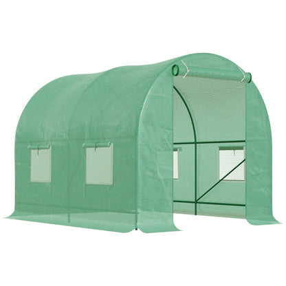 Kas – Tuinkas – Groentekas – Plantentunnel – Kweekkas – Groen – 245x200x198 CM – Gegalvaniseerd Stalen Frame Met PE Folie