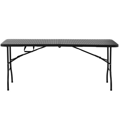 Foldable Garden Catering Table, 150 kg Capacity, 1830 x 750 x 740 mm, Black