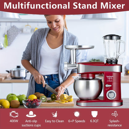 Keukenmixer – Standmixer – Mixer – Blenders – Mengmachine – Zwart – 1200W Krachtige Motor – 6L RVS Mengkom