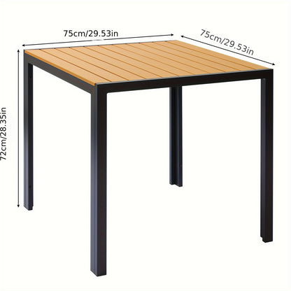 Tuinset Tafel – Balkontafel – Terrastafel – Patio Tafel – Buiten Tafel – Weerbestendig WPC – Aluminium Frame – 75x75 cm Vierkant – Antislip