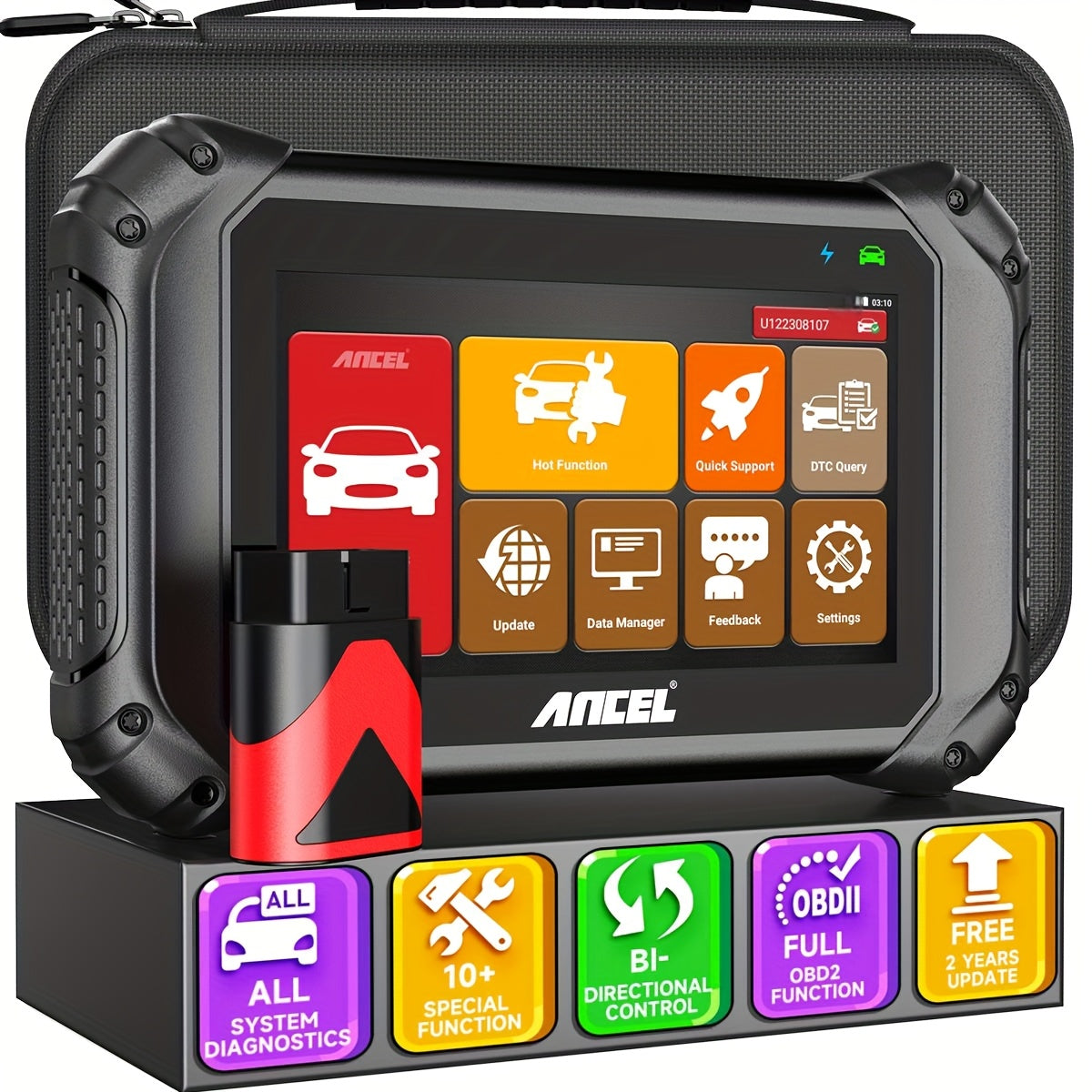 OBD2 Scanner – Auto Diagnosetool – Foutcode Lezer – Auto Diagnoseapparaat – Autoscanner – 17,78cm Kleurenscherm – 98% Voertuigdekking