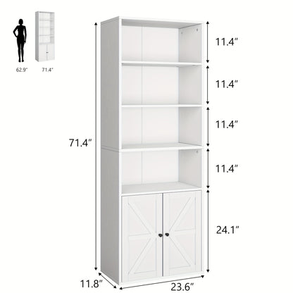 Boekenkast – Boekenrek – Vakkenkast – Opbergkast – Wandkast – Industrieel Hout – 29,97 cm Diep – 181,36 cm Hoog