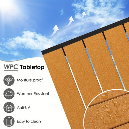 Buitentafel – Tuinmeubel – Balkon Tafel – Terrastafel – Picknicktafel – Weerbestendig WPC Blad – Lichtgewicht Aluminium Frame
