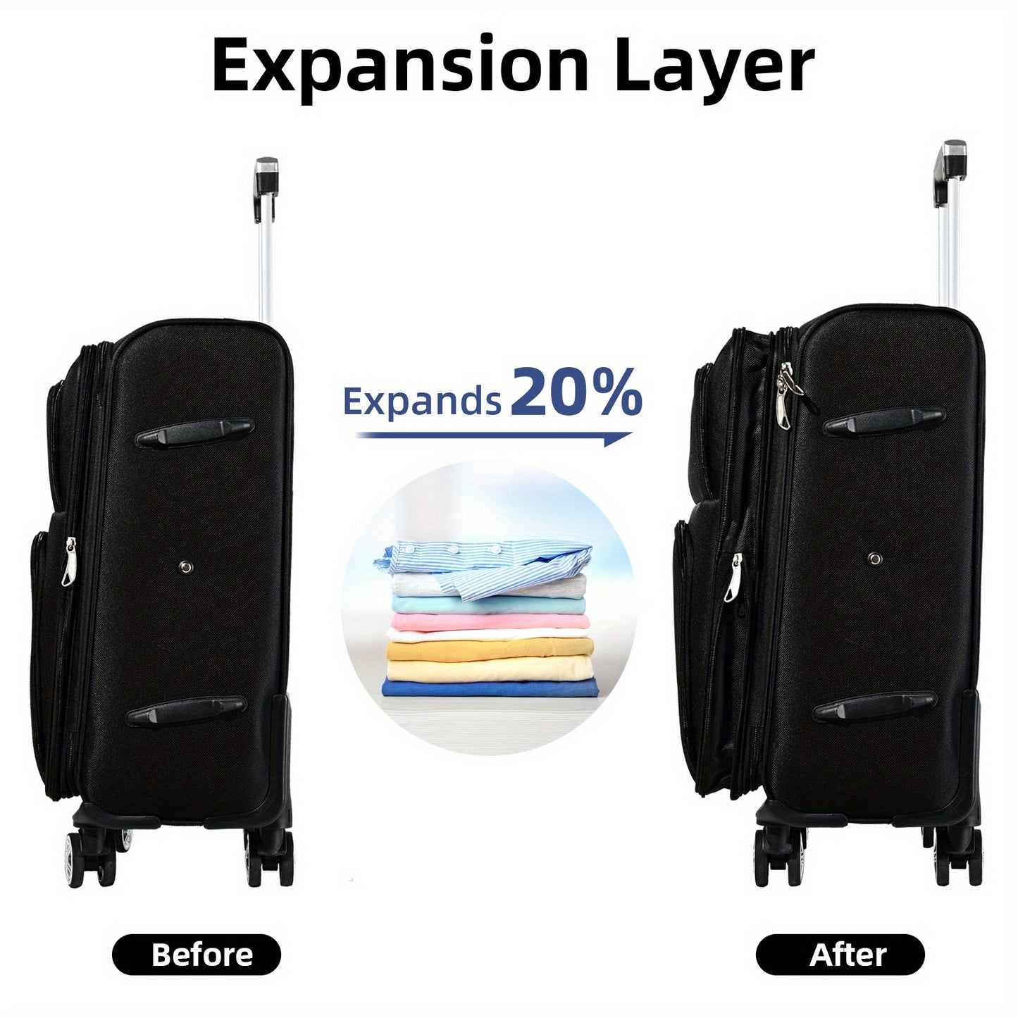 Kofferset – Reiskoffer Set – Trolley – Hardcase – Handbagage – Oxford Materiaal – 360° Draaibare Wielen – Krasbestendig – Lichtgewicht – Koffiebruine Kleur