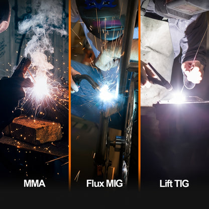 This Is a Versatile 3-In-1 Welding Machine with 200A Capacity, Suitable for MIG, TIG, And MMA Processes. It Operates on 220V And Features Portable Synergic Control, an IGBT Inverter, And Overload Protection, Making It Ideal f
