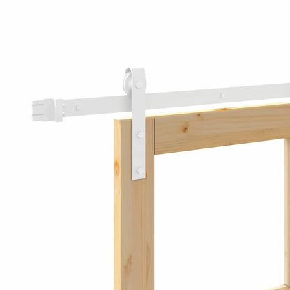 Ruimteverdeler – Roomdivider – Scheidingswand – Schuifwand – Kamerscherm – Massief Grenenhout – Schuifsysteem – 86x211 cm – Bruin Paneel Met Wit Railsysteem – Handmatig Opvouwbaar – Ruimtebesparend