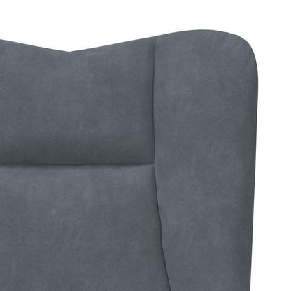 Fauteuil – Accentstoel – Relaxfauteuil – Leesstoel – Loungefauteuil – Donkergrijs Fluweel – Massief Houten Frame – Handmatige Verstelbare Rugleuning