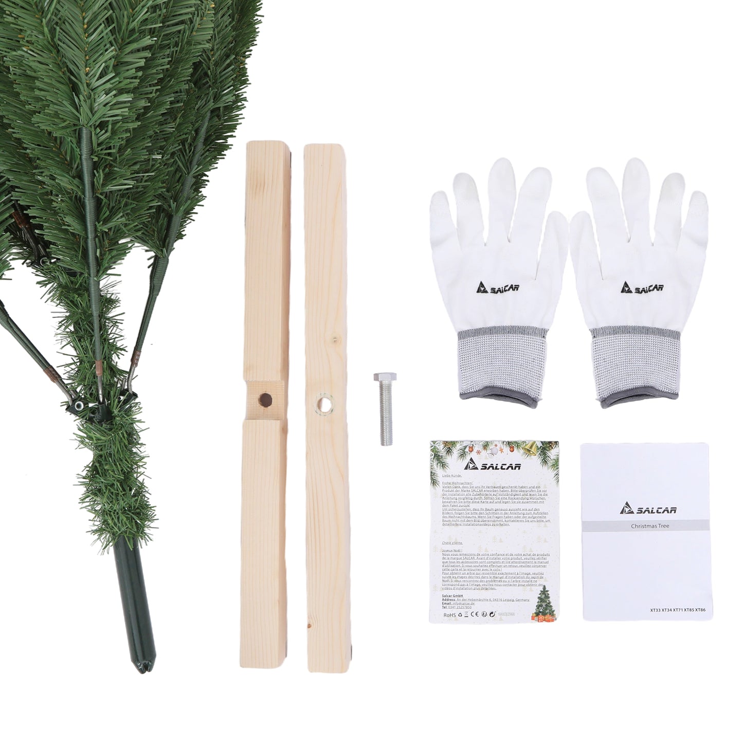210 cm Artificial PVC Fir Tree | Stable Cross Base, Easy to Assemble, Ideal for Christmas Celebrations, Classic Style by SALCAR