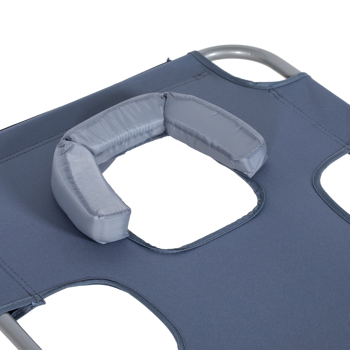Campingbed – Ligbed – Outdoorbed – Kampeerbed – Klapbed – Verstelbare Rugleuning 5-standen – Inclusief Zonnekap – Max Belasting 120 kg – Grijs