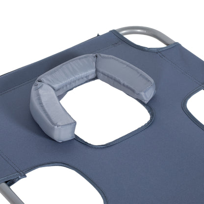 Campingbed – Ligbed – Outdoorbed – Kampeerbed – Klapbed – Verstelbare Rugleuning 5-standen – Inclusief Zonnekap – Max Belasting 120 kg – Grijs