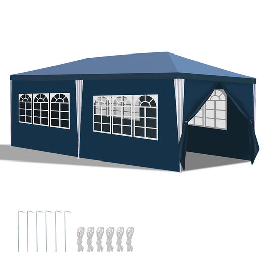 Partytent – Tuinpaviljoen – Feesttent – Terrastent – Tent Met Zijwanden – 3x6 Meter – UV-Bescherming & Waterafstotend Pezeil - Blauw