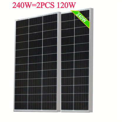 Zonnepaneel 120W – Solar Panel – Monokristallijn Paneel – 12V Batterijlader – Zonnecel Module – 10 Jaar Levensduur – Hoog Rendement 18V – 12BB Cellen
