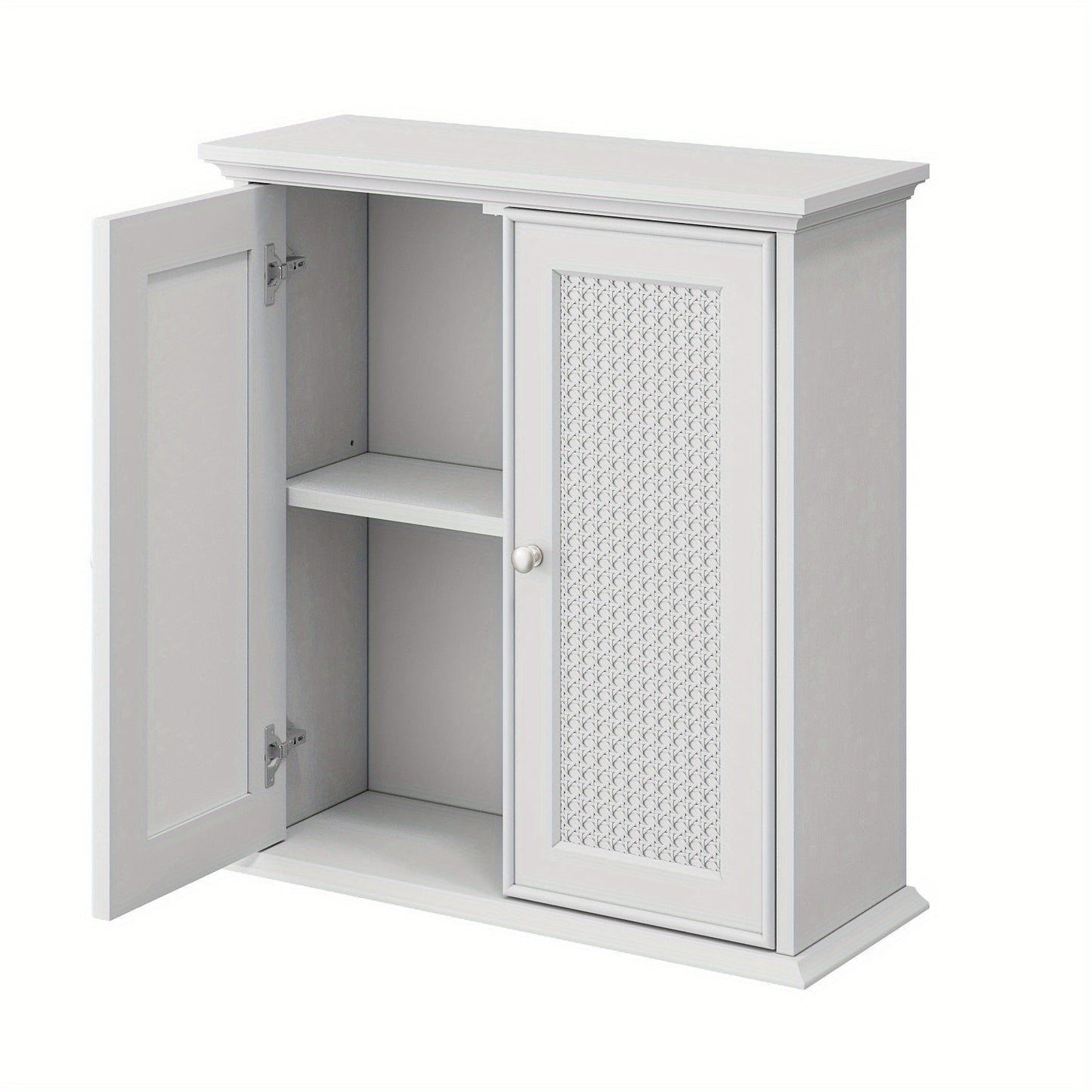 Badkamerkast – Wandkast – Opbergkast – Kolomkast – Waskamerschap – Wit – Verstelbare Planken – Hout – Ruimtebesparend Klassiek Design