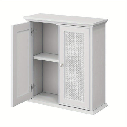 Badkamerkast – Wandkast – Opbergkast – Kolomkast – Waskamerschap – Wit – Verstelbare Planken – Hout – Ruimtebesparend Klassiek Design