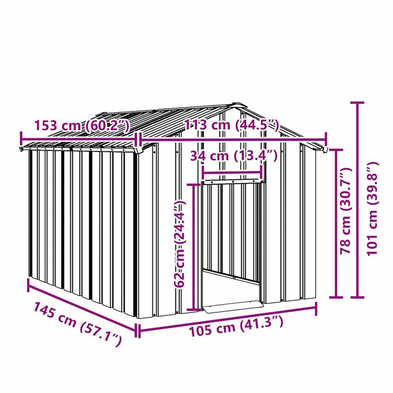 Hondenhok Extra Groot – Hondenkennel Buiten – Hondenkooi XXL – Hondenren Large – Hondenkennel Met Dak – Gegalvaniseerd Staal – Weerbestendig & Ruim (113x153x101 cm)