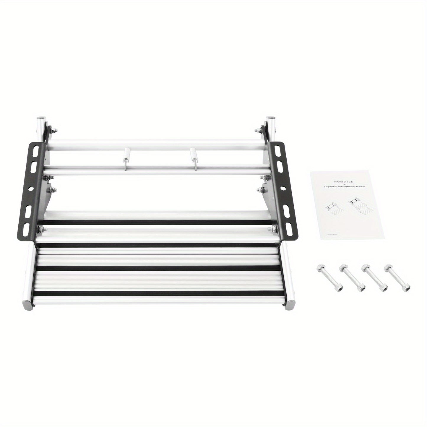 Aluminium Opstapje RV – Opklapbare Campertrap – Metalen Stap – Motorhome Stap – Niet-slip Platform – Lichtgewicht Aluminium – Draagvermogen 150 kg