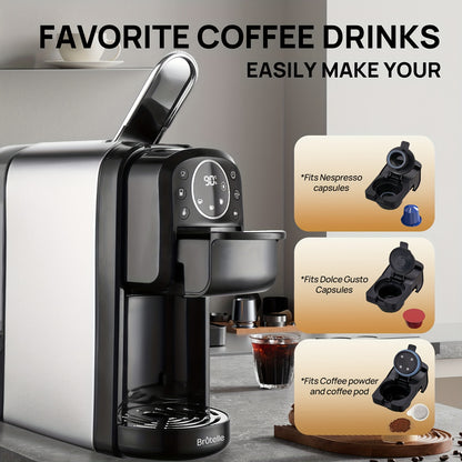Koffiemachine – Espressoapparaat – Capsulemachine – Nespresso Koffiezetter – Espresso Maker – 1400W Snel Verwarmen – 20 Bar Hoge Druk – Zwart – 700ml Afneembare Watertank
