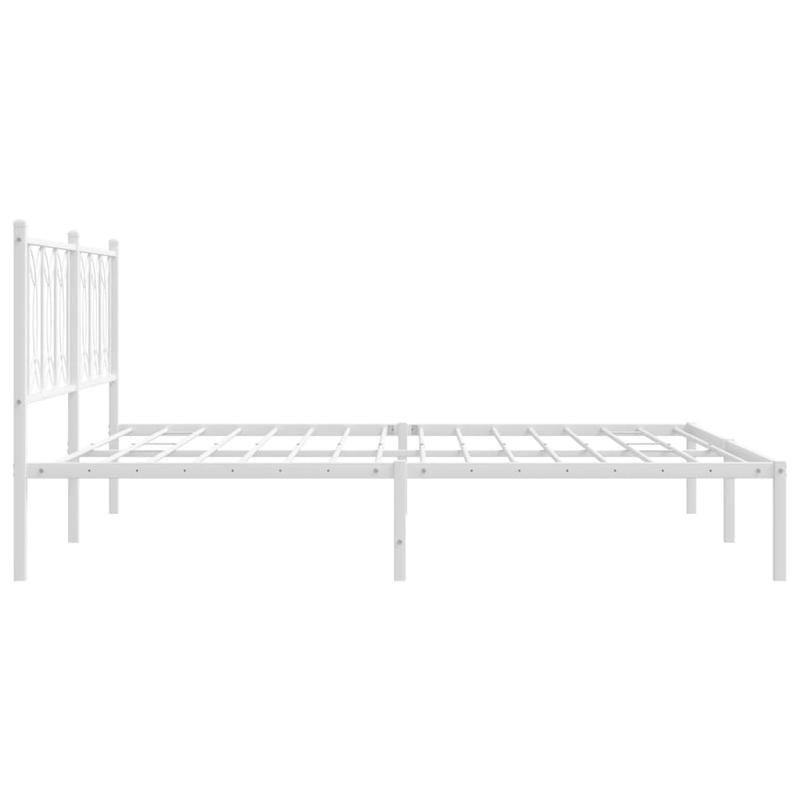Bedframe Met Hoofdbord Metaal Wit 183X213 Cm