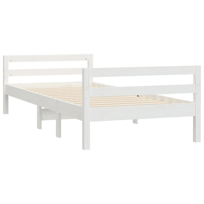 Bed Frame Without Materasso Bianco 80x200cm Wood Massello Pino Removable and durable