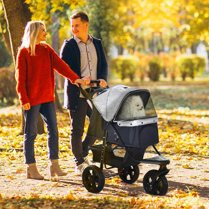 Hondenbuggy – Wandelwagen – Dierenwagen – Hondenwagen – Huisdierenwagen – Vouwbaar Ontwerp – Luchtbanden – Stevig IJzeren Frame – Geschikt Tot 25 kg
