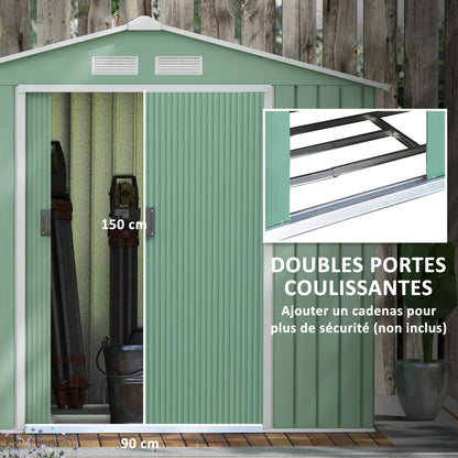 Tuinhuisje – Tuinschuur – Berging – Opbergkast – Tuinkast – Stalen Constructie – Ruime 2,5 m² Opbergruimte – Vergrendelbare Dubbele Deuren – Ventilatie