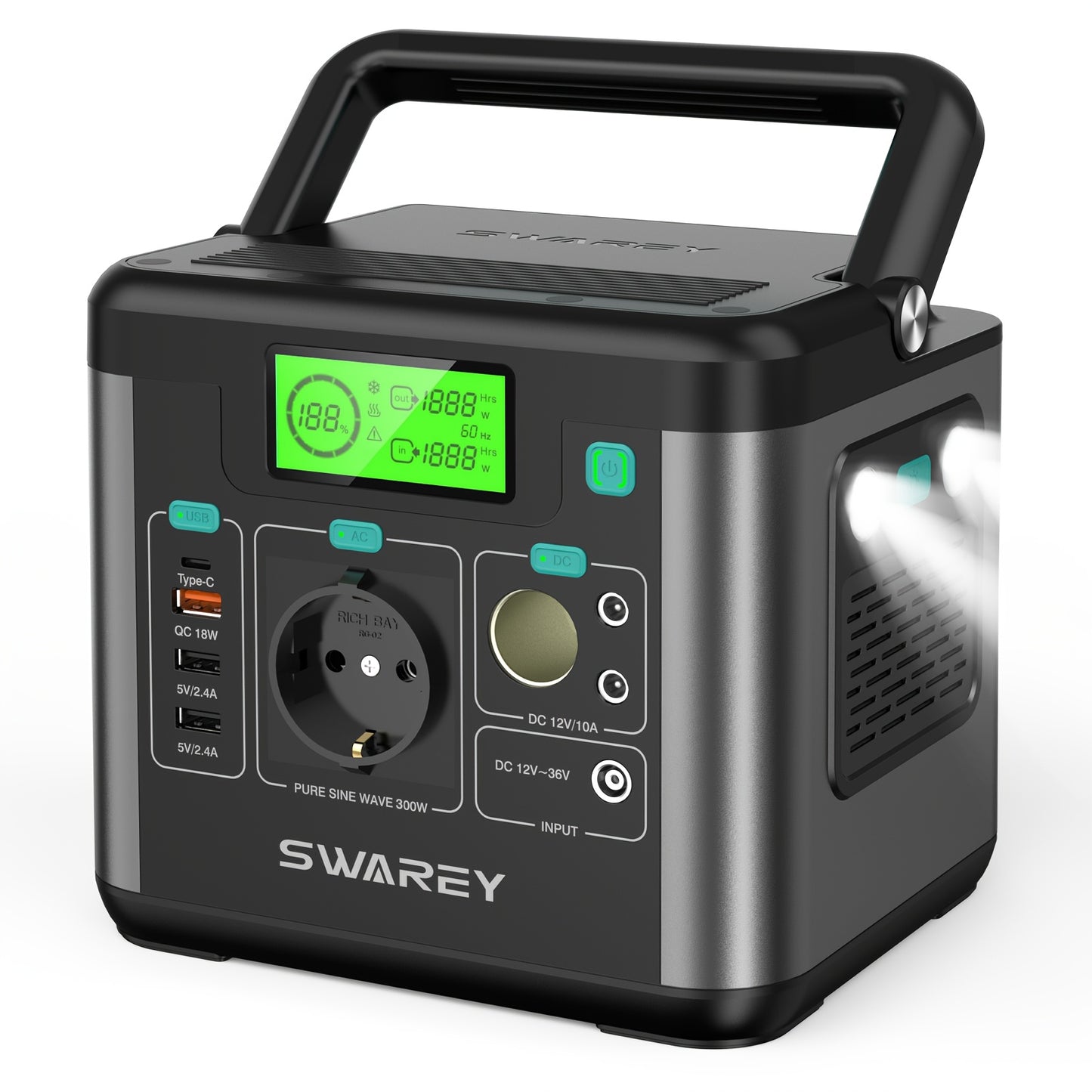 Power Station – Draagbare Accu – Mobiele Generator – Powerbank – Externe Batterij – 300W AC Output – 222Wh Capaciteit – PD 65W Snelladen