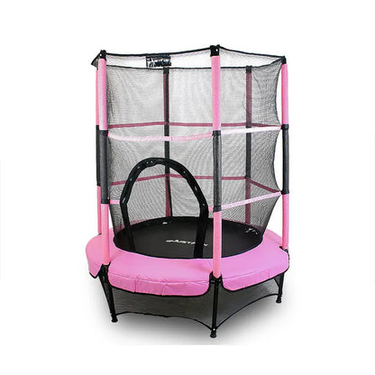 Binnen Trampoline – Mini Trampoline – Fitness Trampoline – Kind Trampoline – Speelgoed Trampoline – Ø 140 cm – Veiligheidsnet & Roze