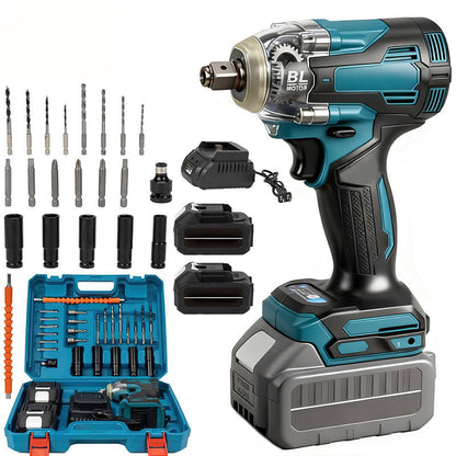 Slagmoersleutel – Accu Slagmoersleutel – Slagmoersleutelset – Slagschroevendraaier – Slagpistool – 1200N.m Koppel – Brushless Motor & Makita 18V LXT Compatibel