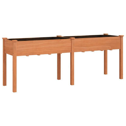Bloemenrek – Plantenrek – Bloembak – Plantenstandaard – Bloemenhouder – Massief Vurenhout – Bruine Bekleding – Groot Formaat 203x53x76 cm – Lichtgewicht en Duurzaam