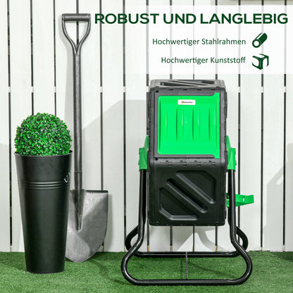 Compostbak – Composteerbak – Compostcontainer – Tuincompost – Keukencompost – 65 Liter Inhoud – 360° Draaibaar Ontwerp
