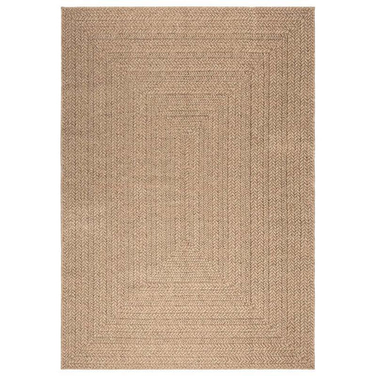 Vloerkleed Jute Kleden Tapijt Vloermat Vloerbedekking – Rustiek Beige – Onregelmatige Vorm – 160x230 cm – Duurzaam Non-Woven – Binnen en Buiten