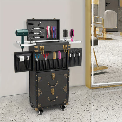 Make-up Trolley – Make-up Koffer – Beautycase – Visagie Koffer – Cosmetica Koffer – 3 Lades – Afsluitbaar Met Wielen – Zwart