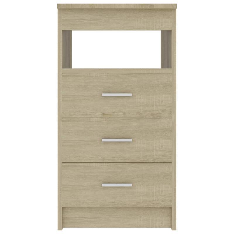 Sideboard – Dressoir – Opbergkast – Kast – Ladenkast – Sonoma Eiken – Compact Ruimtebesparend – Hout Met Metalen Accenten