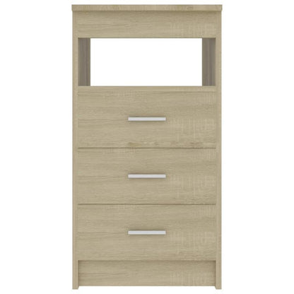 Sideboard – Dressoir – Opbergkast – Kast – Ladenkast – Sonoma Eiken – Compact Ruimtebesparend – Hout Met Metalen Accenten