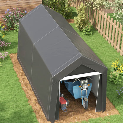 Garagetent – Opslagtent – Carport – Schuurtent – Garage Shelter – Waterafstotende Folie – Ritssluiting Deur – 2,1x3,6x2,35 m – Donkergrijs