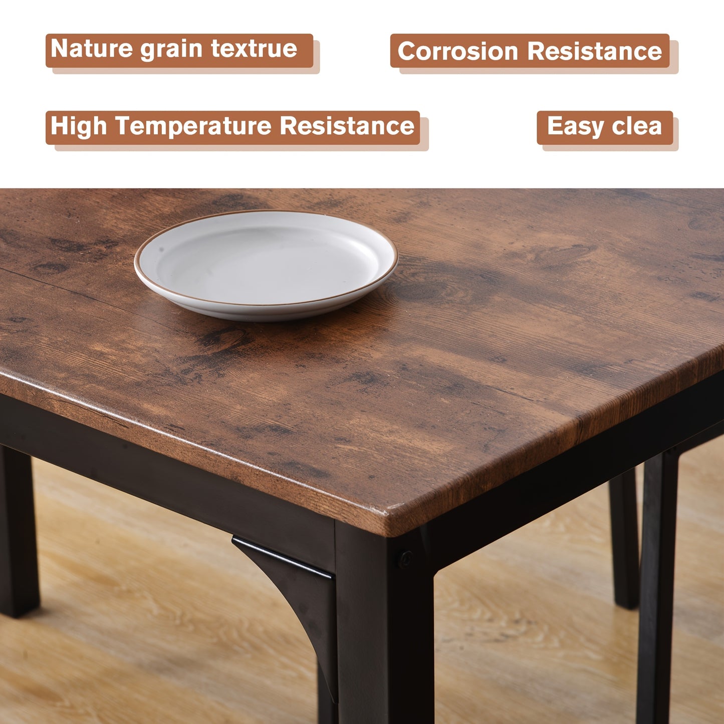 Eethoek – Zitgroep – Dinerset – Tafel Met 2 Stoelen – Balkonmeubilair – Compact En Praktisch – Massief Hout En Metaal