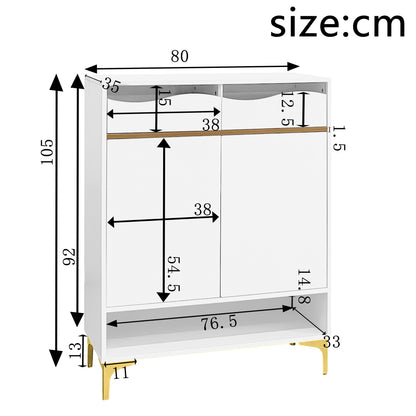 Schoenenkast – Schoenenrek – Schoenkast – Schoenenopberger – Opbergkast – Compact 80×35×105 cm – Modern Wit Met Lades En Verstelbare Planken