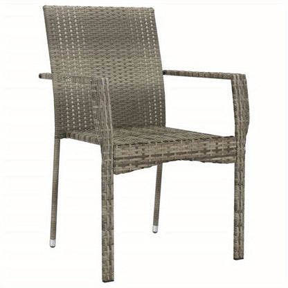Tuinset – Tuinstoelen – Buitenmeubels – Terrasmeubelen – Polyrattan Stoelen – Weerbestendig Materiaal – Inclusief Comfortabele Kussens – Grijs