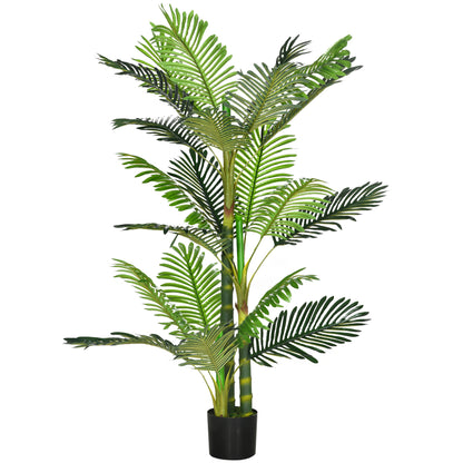 Kunstpalm – Kunstplant – Levensechte Palm – Nepplant – Decoratieve Plant – Inclusief Zwarte Pot – 150 cm Hoog – Onderhoudsvrij