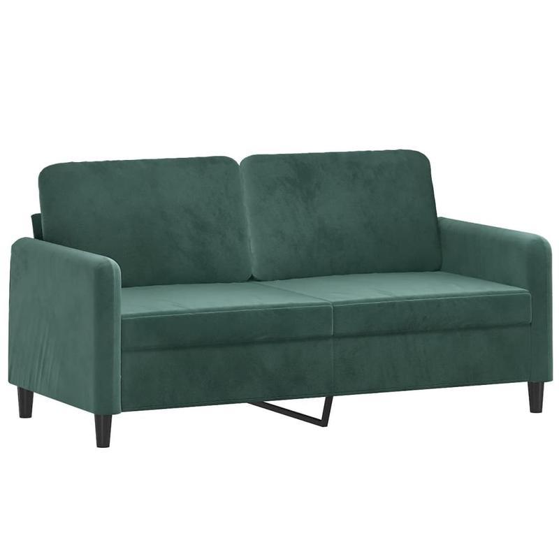 2-zits bank – tweezitsbank – loveseat – zitbank – bankstel – donkergroen velvet – 140 cm breed – stevig houten frame